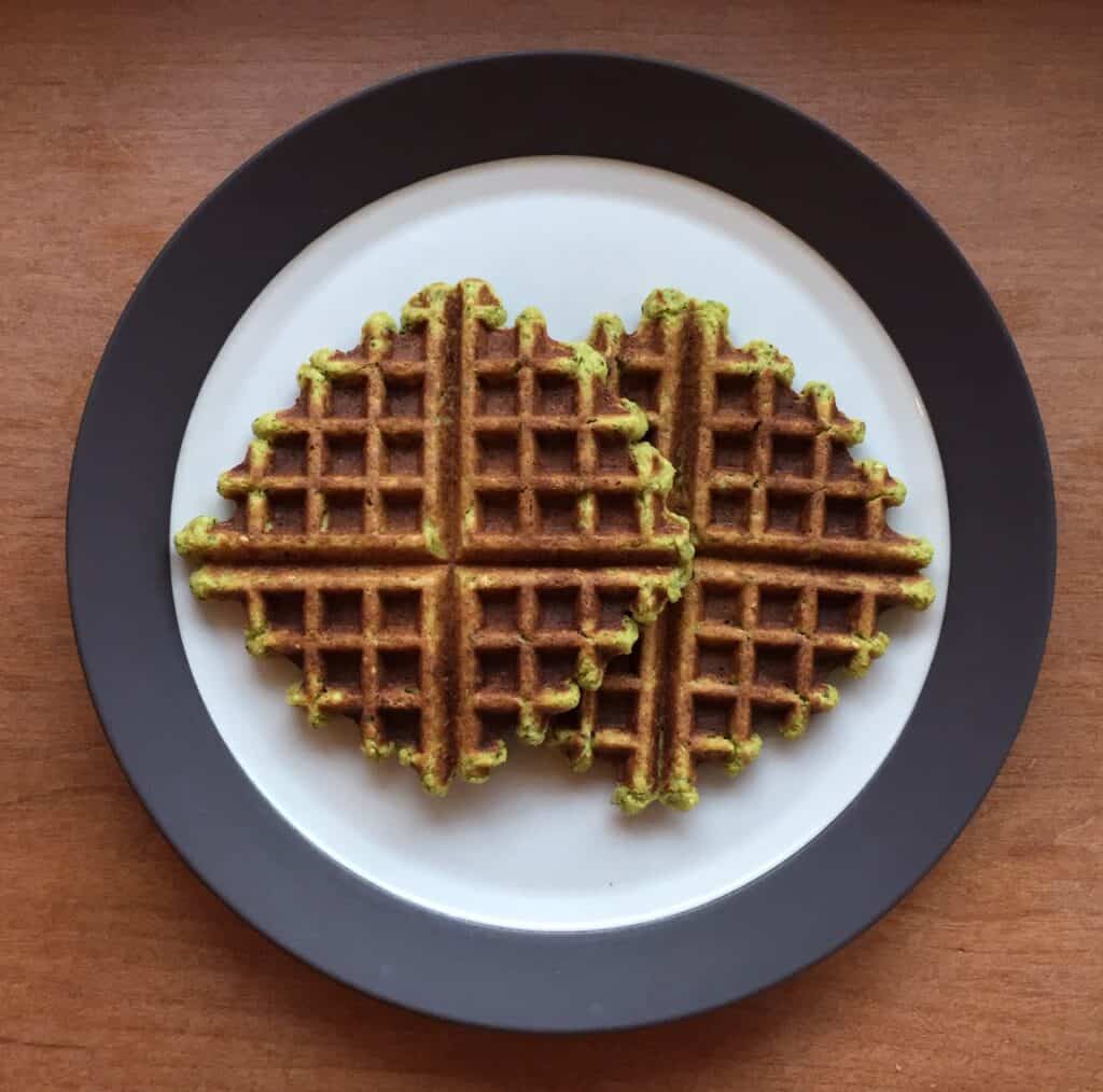 Two fawaffle on a plate.