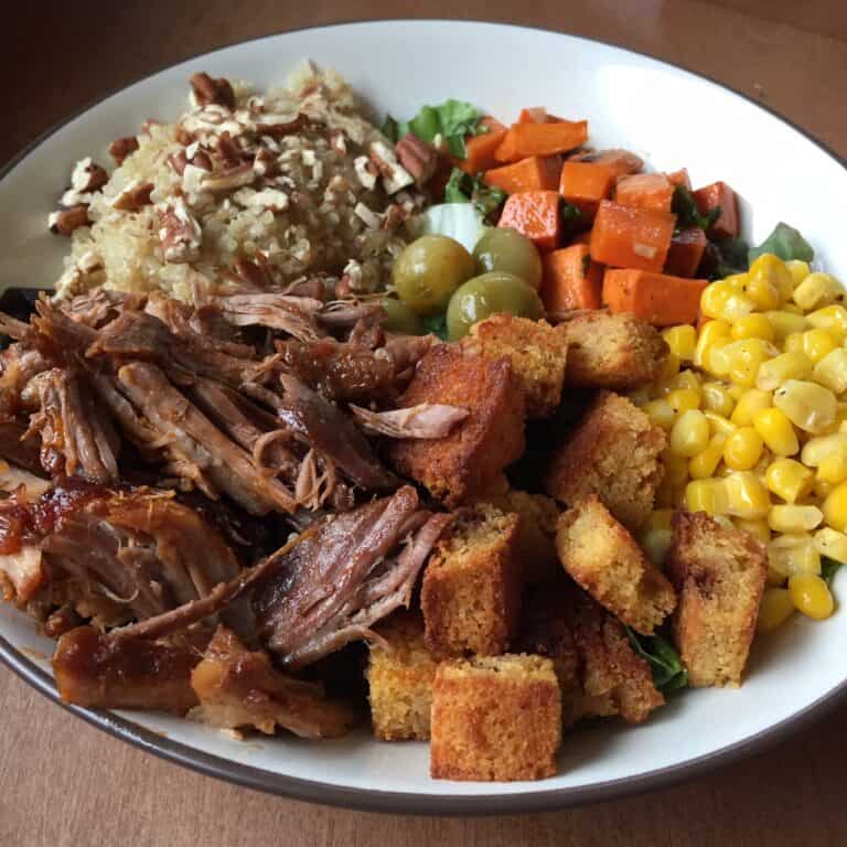 Pulled Pork Bowl: Braised Boneless Country Style Ribs