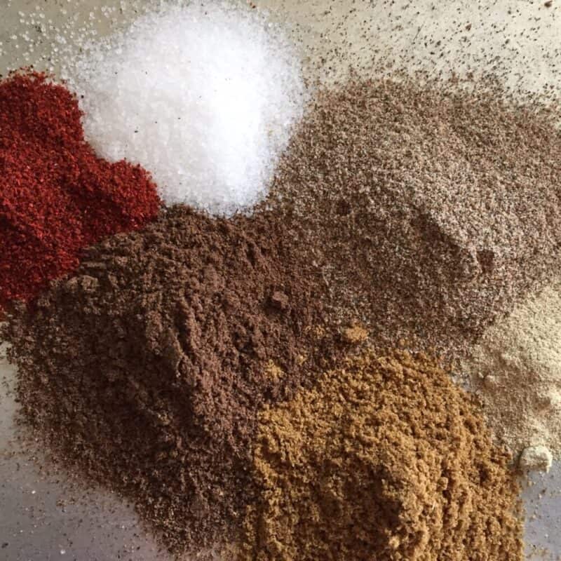 a collection of dried spices.