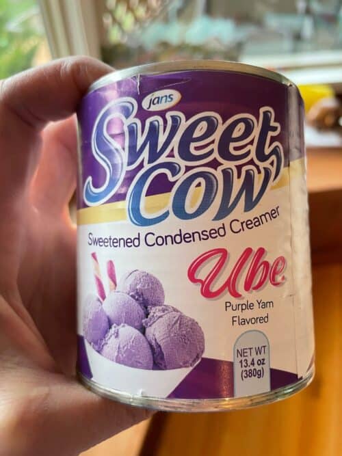 a can of ube condensed milk.