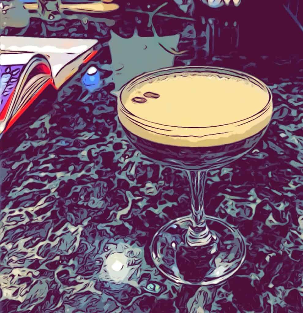 a comic image of the gin espresso martini.