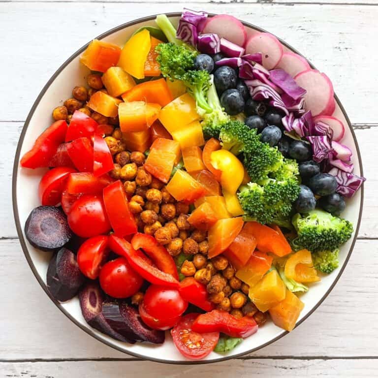 Rainbow Salad Bowl with Maple Dijon Dressing